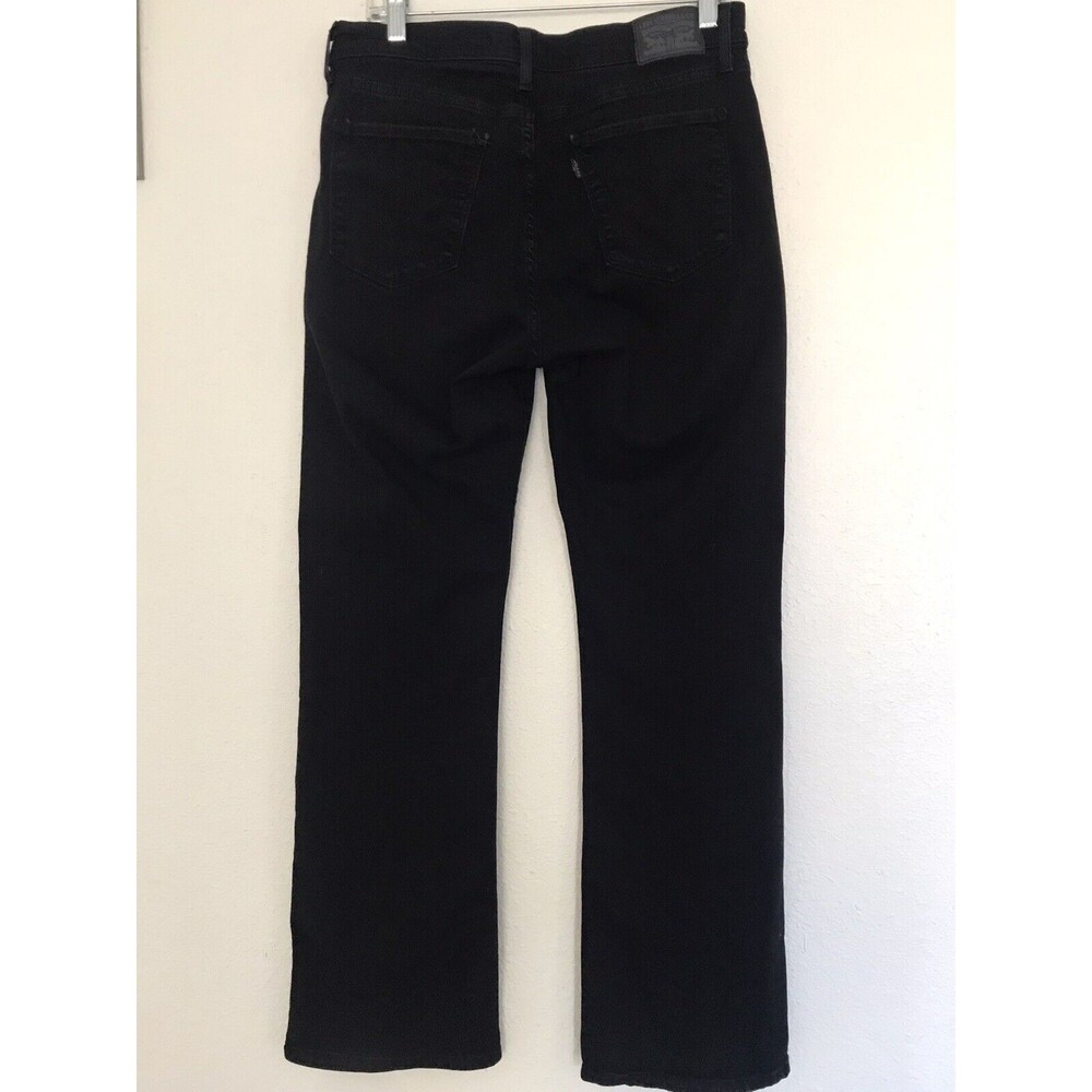 Levis Black Classic Bootcut Western Cowgirl Mid Rise Denim Jeans - 10 - Picture 5 of 9